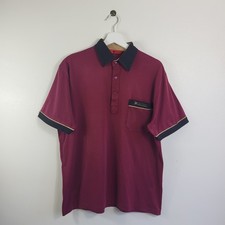 Gabicci Polo Shirt Burgundy Size Large Mens Short-sleeved Cotton Mox SKU 1704