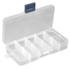 Plastic Craft Storage Box Clear Organizer 10 Compartment Craft Jewelry Bead Case