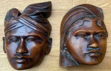 Pair carved hardwood - pair,