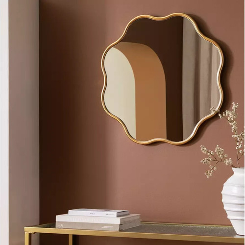Habitat gold wavy round mirror - habitat,