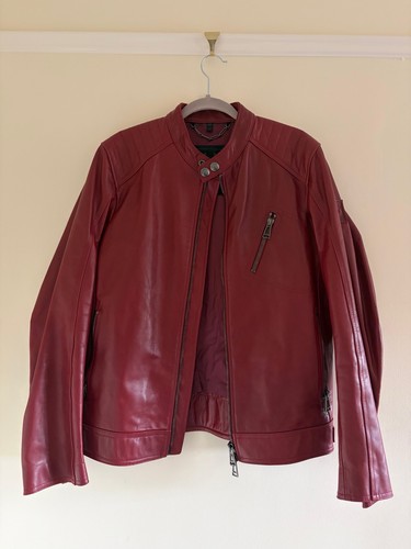 Belstaff red leather biker - leather,