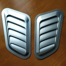 2X Universal Car Decorative Silver Air Flow Intake Scoop Turbo Bonnet Cover Hood