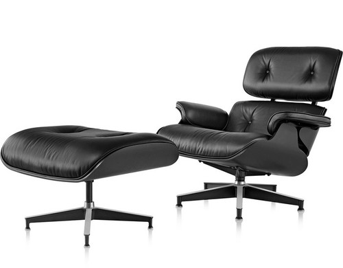 Lounge chair ottoman - lounge, black