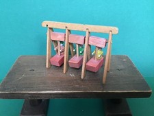 Vintage Erzgebirge Miniature Fairground Swingboat Toy/Ornament with moving parts