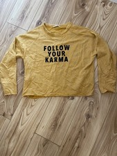 Zara Trafaluc Mustard Follow Your Karma Winter longsleeve Top Jumper Size M