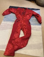 Mens campri red shiny retro ski suit, size m piste festival outfit  