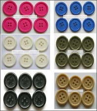 6 Round Coat Buttons ( Choice Of Size & Colour )