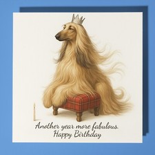 Afghan Hound -  Happy Birthday Card & Envelope - Personalised dog card - Friend