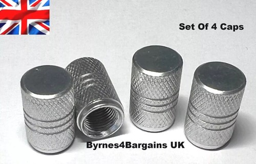 Silver tyre valve dust caps - tyre,
