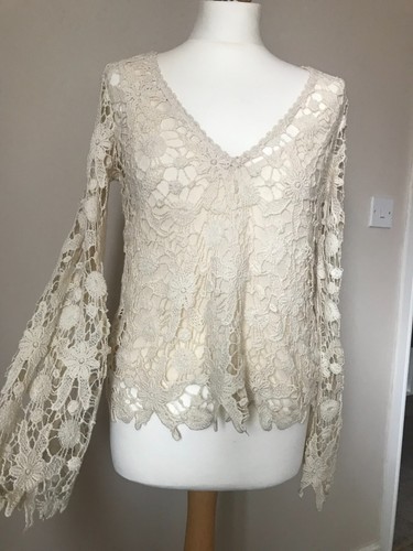 Ivory cream crochet flared - crochet,