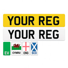 Number Plate  Road Legal Acrylic Plates with GB, UK, Scottish & Welsh Flag F&PP