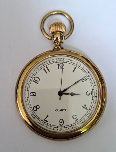 Open face quartz pocket watch - quartz,