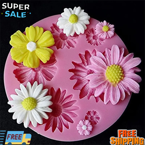 Daisy flowers fondant - fondant, mold