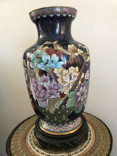 Bronze vase partition enamels - bronze,
