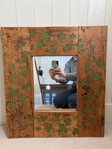 Quirky oak mirror - mirror, green