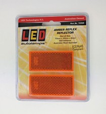 2 Amber Orange Rectangular