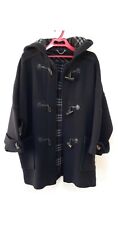 Vintage burberry duffle coat short sleeve wool nova Check blue navy size 10
