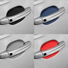 4x Carbon Fiber Car Door Handle Cover Anti-scratch Protector Sticker Accessories