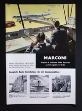 Original 1953 Advert Marconi Airport Airborne Radio Systems Aviation