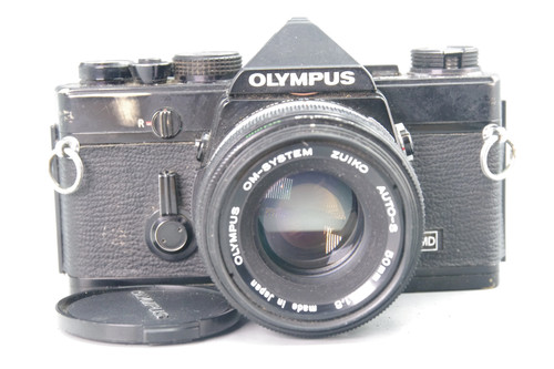 Olympus black 35mm slr - black,