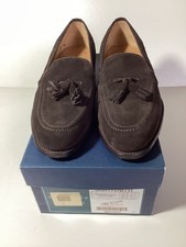 New Charles Tyrwhitt Dark Brown Suede Tassel Loafers Sz 7.5