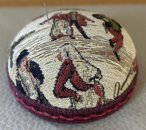 Vintage needlepoint dome pin - vintage,