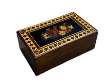 Tunbridge Ware Mosaic Box Floral And Cross Design