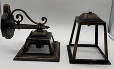 Searchlight Black/Gold Downlight Outdoor Wall Light Lantern