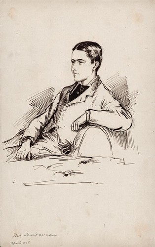 Antique pen ink drawing - ink,