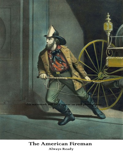 1858 vintage american fireman - 1858,