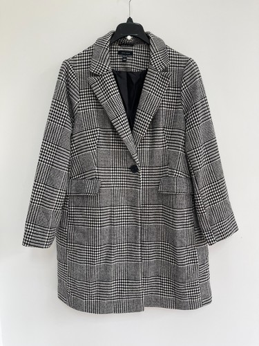 Check jacket coat grey - coat, black