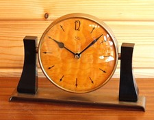 VINTAGE 26cm Wooden Mantel Clock - UR Retro Antique Mid Century Style Desk Gift