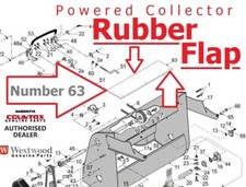 Genuine - COUNTAX C600H Grass Collector intake RUBBER FLAP - PGCRF