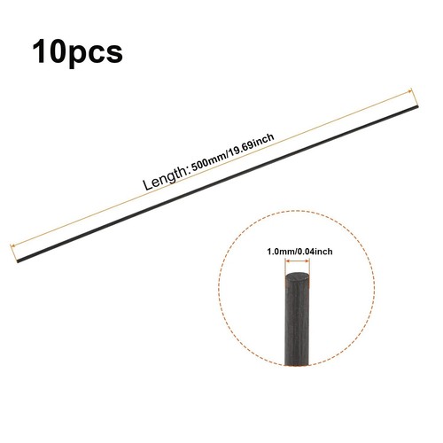 10pcs black fiberglass rod - black,