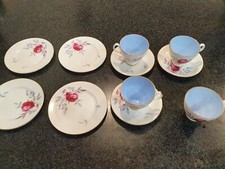 Vintage Royal Albert Charmaine incomplete Tea Set 4 mugs 3 saucers 4 side plates