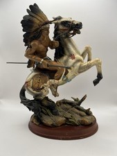 Cellini Native American On Rearing Horse Ornament