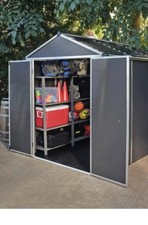 6x10 Palram Canopia Rubicon Multi-wall Premium Dark Grey Plastic Shed
