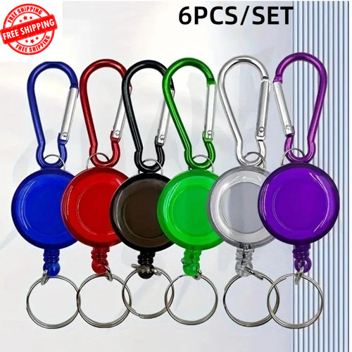 Retractable coil keyring with - coil,