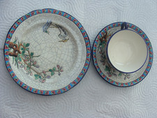 LONGWY ENAMEL SAUCER AND