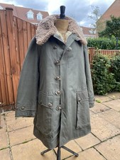WWII 1944 Örebro M1909 Swedish Army Sheepskin-Lined Canvas Field Coat LARGE