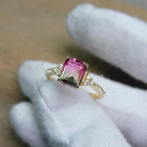 Watermelon tourmaline doublet - watermelon,