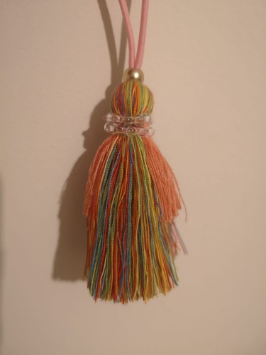 Key tassel with - bead, trim-