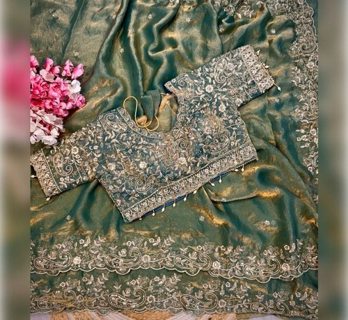 Designer saree with blouse - saree,