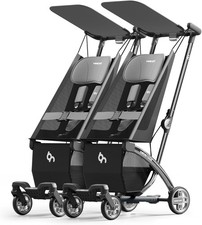 Auto Fold Double Stroller Side