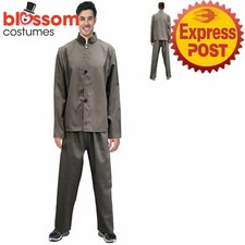 CA3343 60s Grey Suit Austin Power Dr Evil Shag Groovy Mens Fancy Dress Costume