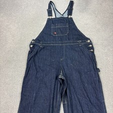 Dickies Dungarees Womens 38x32 Blue Bib Overalls Workwear Denim Carpenter Lady