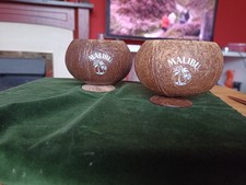 A Pair Of Malibu Coconut Drinking Cups. Perfect For Summer. 
