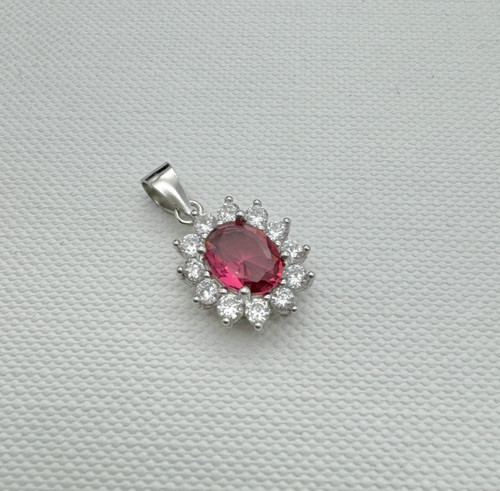 Solid 925 sterling - silver, ruby