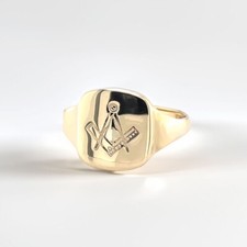9ct gold square and compass - 9ct,