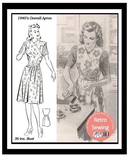 1940 mrs mop overall apron - mop,